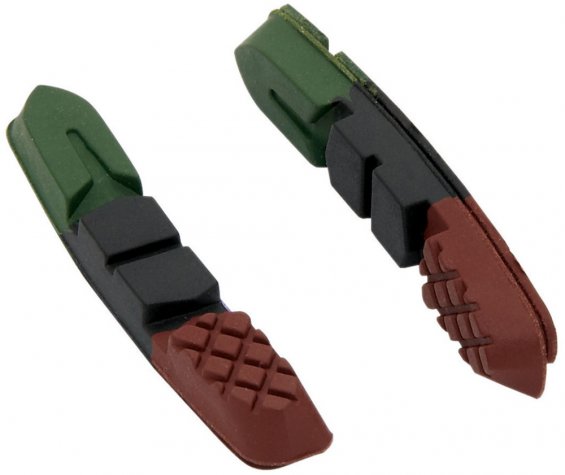 Náhradní gumičky pro V-brzdy černá-zelená